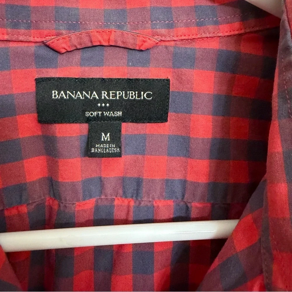Banana Republic Red and Black Plaid Shirt